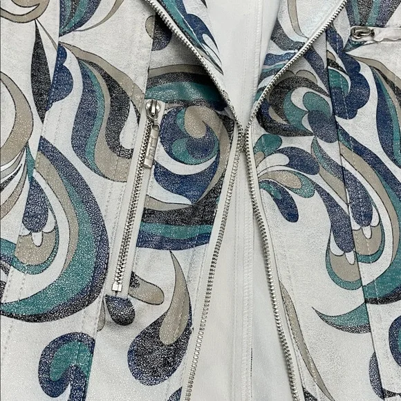Joseph Ribkoff NWOT Moto Jacket 231951 Swirl Pattern Blazer- Size Medium - Picture 6 of 15